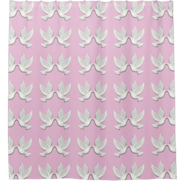 White Doves Shower Curtain (Front)