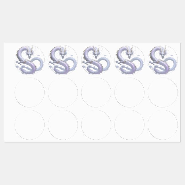 White Dragon Art | Mythical Fantasy Aesthetic | Or (Sheet)