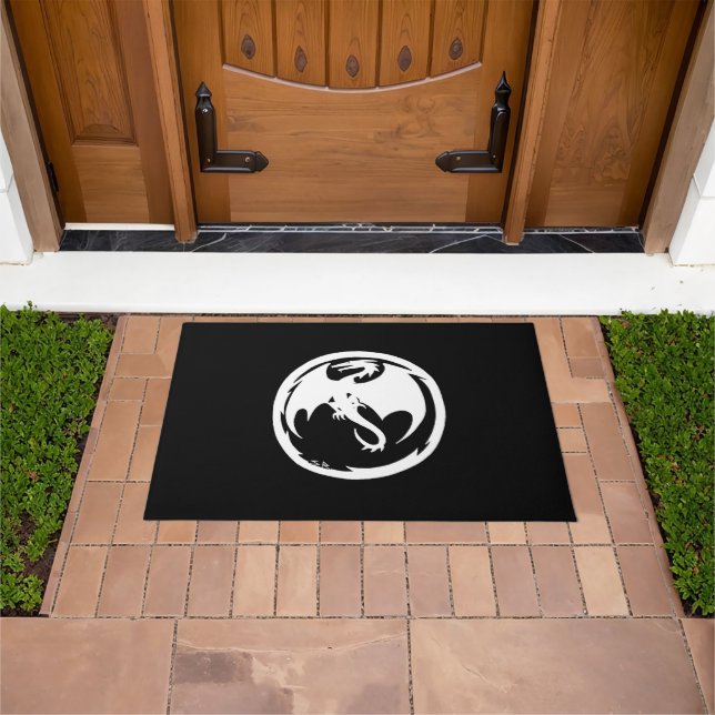 White Dragon black doormat (Outdoor)