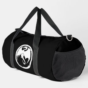 White Dragon black duffel bag