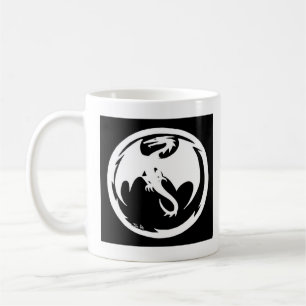 White Dragon black mug