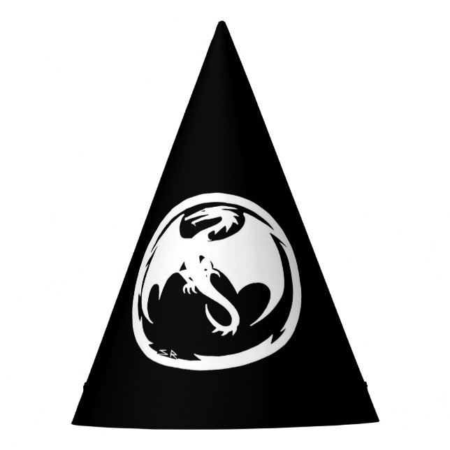 White Dragon black party hats (Front)