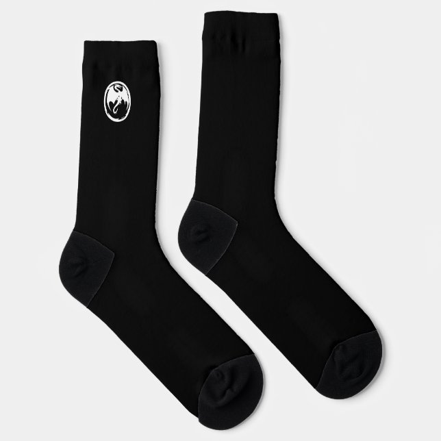White Dragon black premium socks (Right)