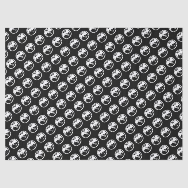 White Dragon black tissue paper small (Front)