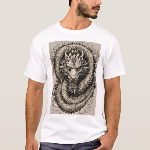 "White Dragon Elegance Tee" T-Shirt