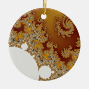 White Dragon - Fractal Art Ceramic Tree Decoration
