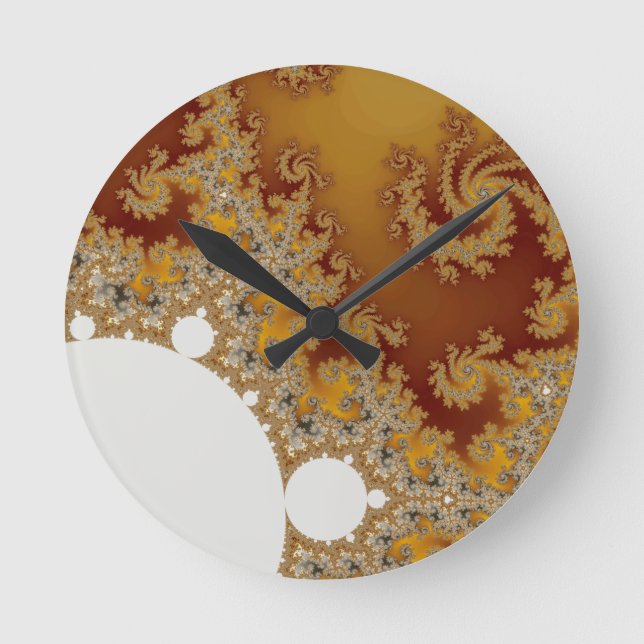 White Dragon - Fractal Art Round Clock (Front)