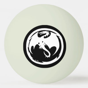 White Dragon green glow 1 star ping pong ball