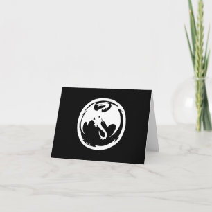 White Dragon greeting card (horizontal)
