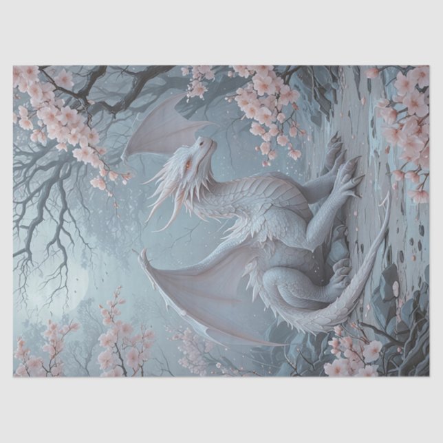 white dragon in spring tissue paper (Front)