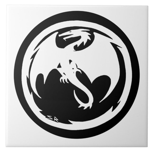 White Dragon large tile (Front)