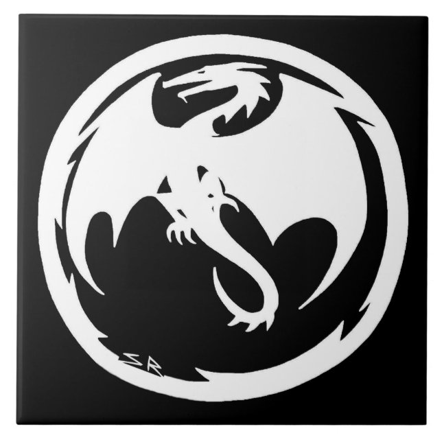 White Dragon large tile (Front)