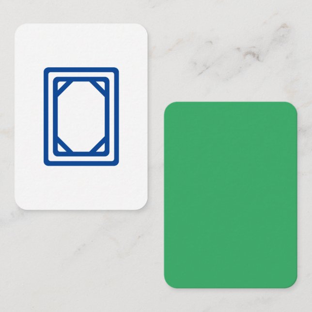 White Dragon Mahjong Tile w/ Jade Green Back Card (Front/Back)