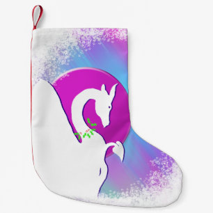 White Dragon Moon Holiday (Colourful Haze) Small Christmas Stocking