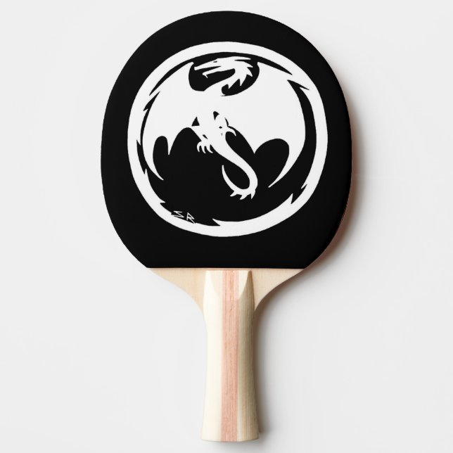 White Dragon ping pong paddle (Front)