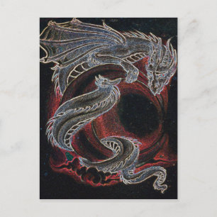 White Dragon Red Moon Postcard