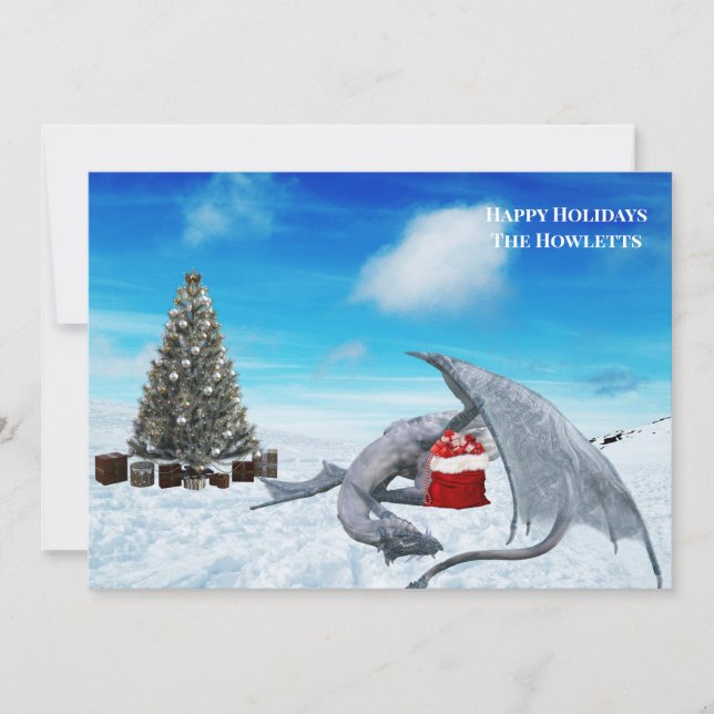 White Dragon Snow Winter Holiday (Front)