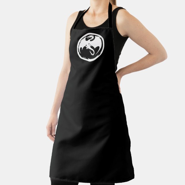 White Dragon women chef apron (Insitu)