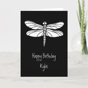 White Dragonfly Card