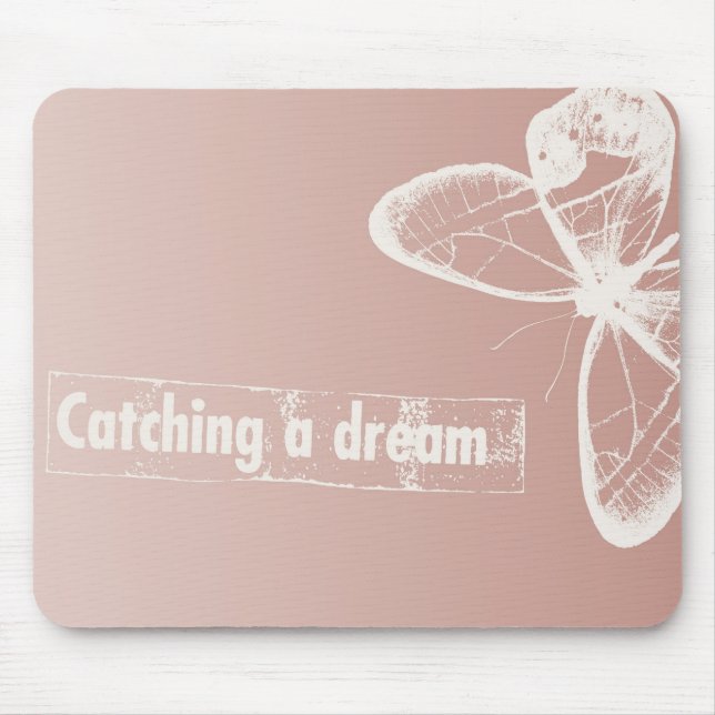 White Dream Butterfly Mouse Mat (Front)