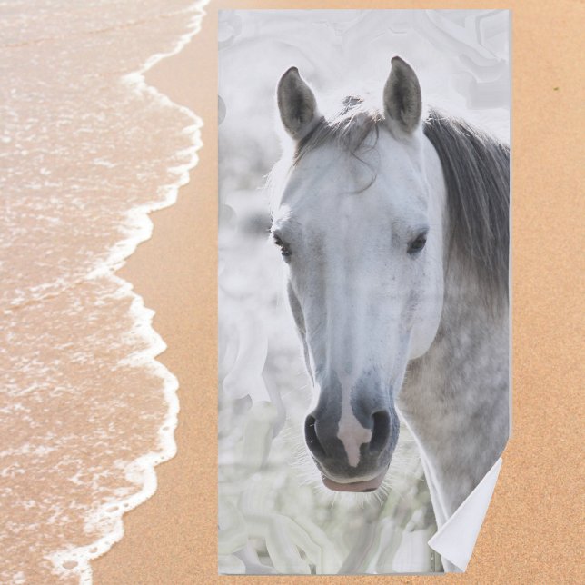 White dream horse beach towel (Creator Uploaded)