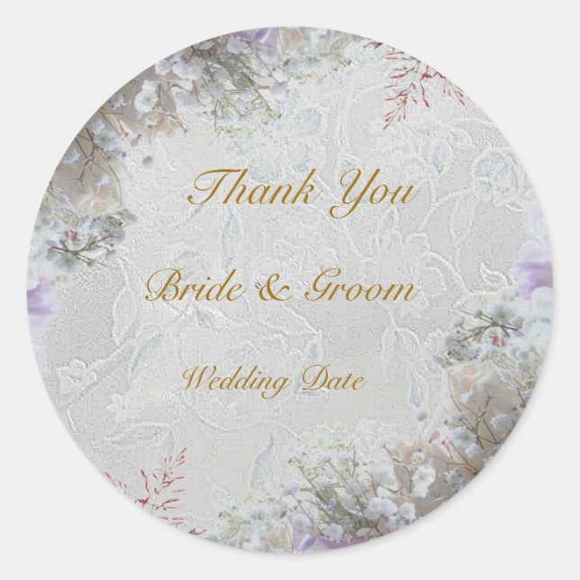 White Dream Wedding Sticker (Front)