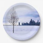 White dream - winter in Chicago, paper plates