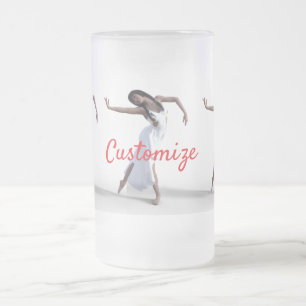 White Dress Dancer Thunder_Cove Frosted Glass Beer Mug