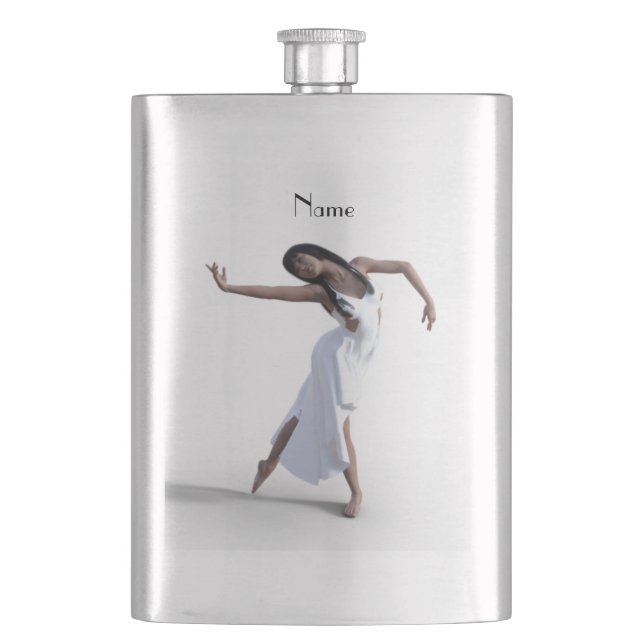 White Dress Dancer Thunder_Cove Hip Flask (Front)