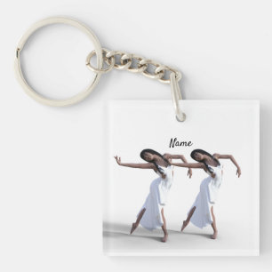 White Dress Dancer Thunder_Cove Key Ring