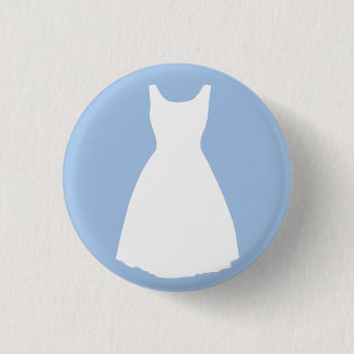 White Dress on Light Blue Button