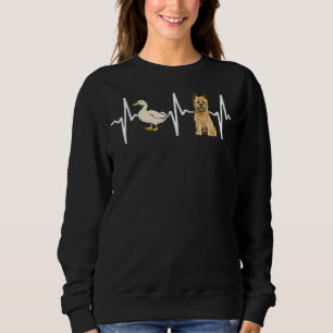 White Duck Cairn Terrier Heartbeat Dog Sweatshirt