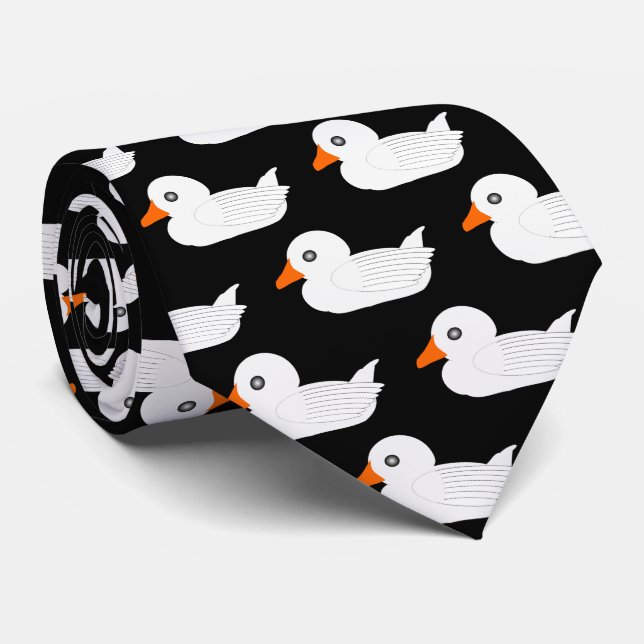 White Duck Design Tie (Rolled)
