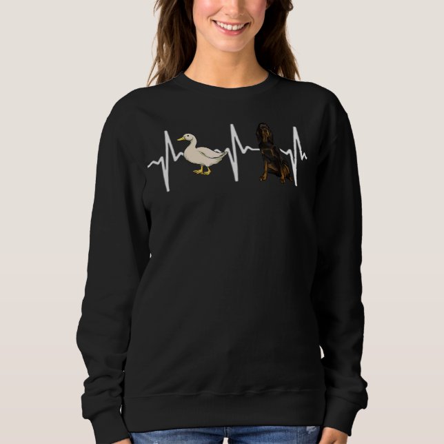 White Duck Gordon Setter Heartbeat Dog Sweatshirt (Front)