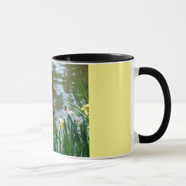 White Duck In Daffodils Mug (Right)
