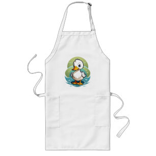white-duck long apron