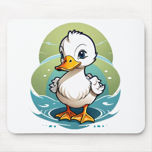 white-duck mouse mat (Front)