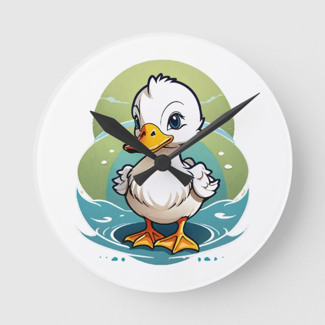 white-duck round clock (Front)