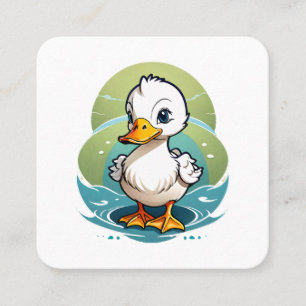 white-duck square business card