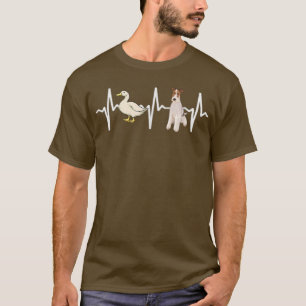 White Duck Wire Fo Terrier Heartbeat Dog Lover T-Shirt