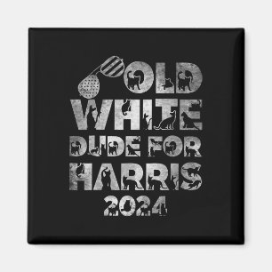 White Dude For Harris Kamala Harris 2024 President Magnet