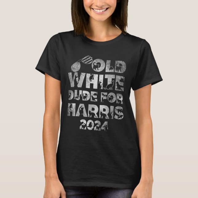 White Dude For Harris Kamala Harris 2024 President T-Shirt (Front)