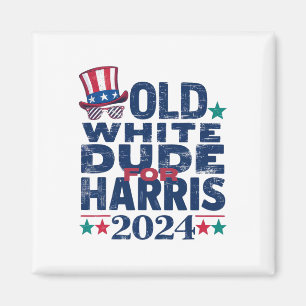 White Dude For Kamala-harris First Female Presiden Magnet