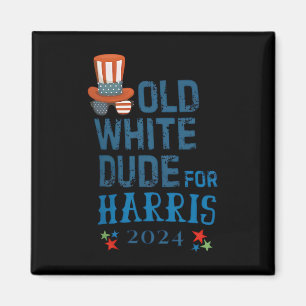 White Dude For Kamala-harris President 2024  Magnet