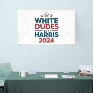 White Dudes For Harris-2024 Election Banner