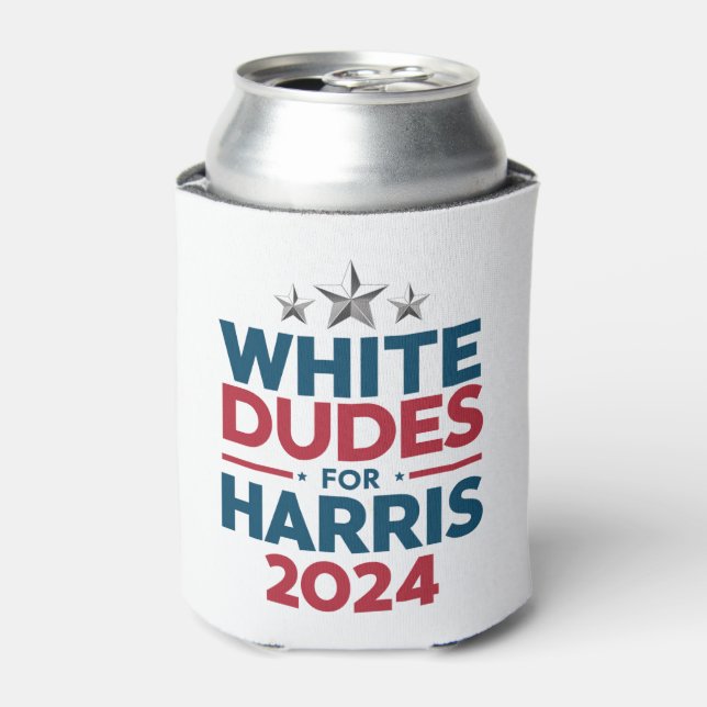 White Dudes For Harris-2024 Election Can Cooler (Can Front)