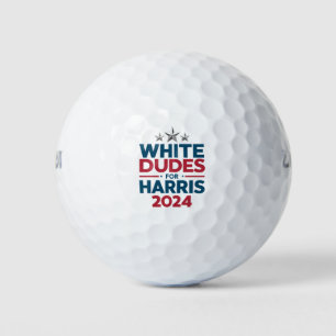 White Dudes For Harris-2024 Election Golf Balls