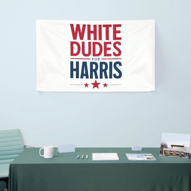 White Dudes For Harris Election Kamala Harris 2024 Banner (Tradeshow)