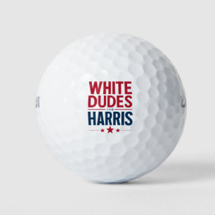 White Dudes For Harris Election Kamala Harris 2024 Golf Balls
