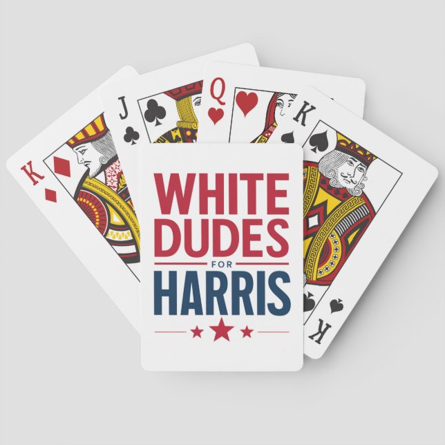 White Dudes For Harris Election Kamala Harris 2024 Playing Cards (Back)